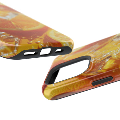 Citrus Orange Splash MagSafe iPhone Case – Dual-Layer Tough Protection, Vibrant Summer Design