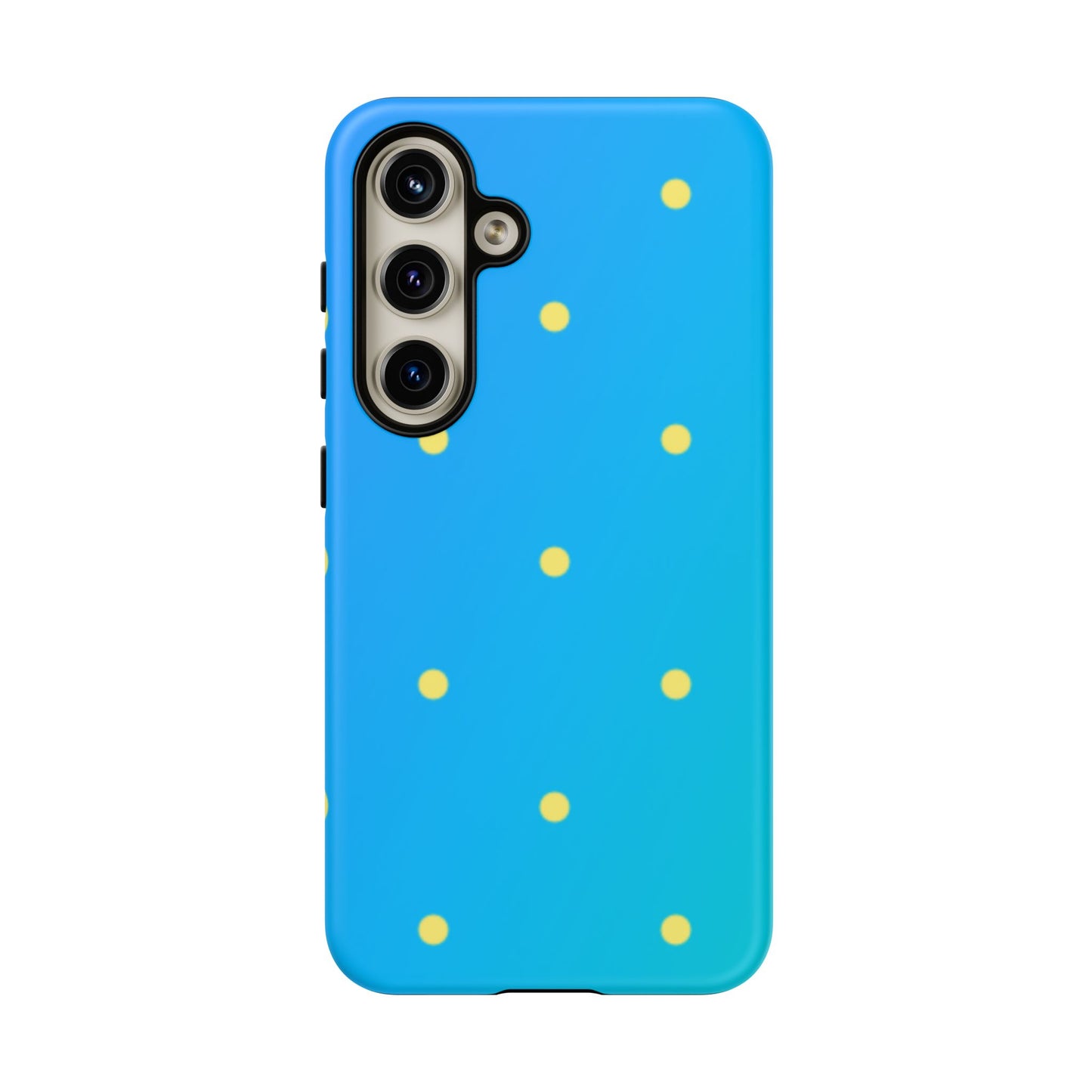 Blue Ocean Gradient Polka Dots Samsung Galaxy Case – Shockproof, Smooth Matte Finish, Dual-Layer Design