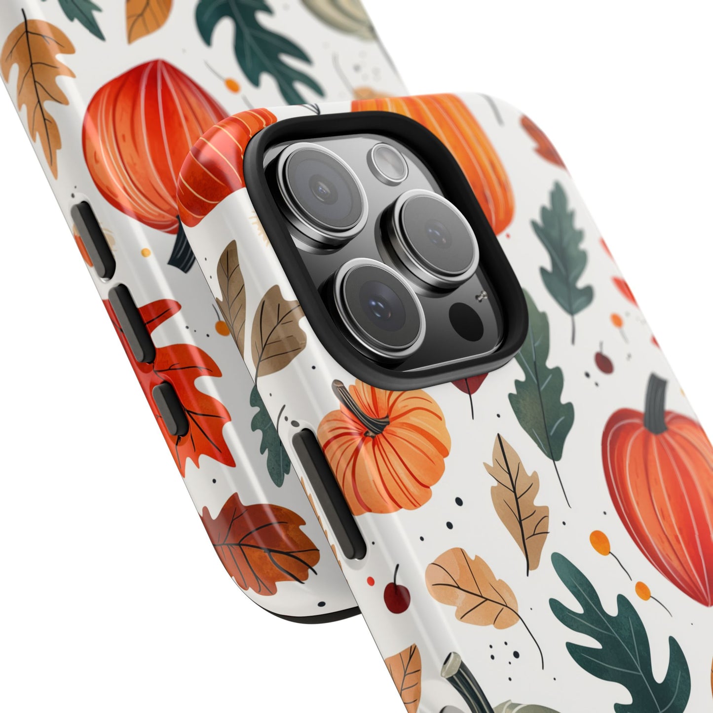 Autumn Harvest iPhone Case - Pumpkin and Fall Leaf Design