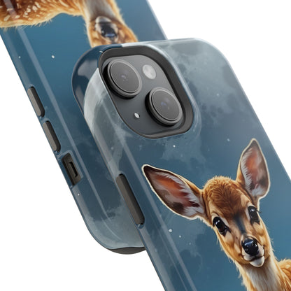 MagSafe-Compatible iPhone Case – Enchanted Fawn Under the Moonlit Sky