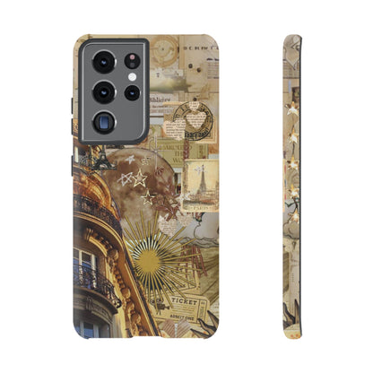 Parisian Dream Collage Samsung Galaxy Case – Dual-Layer Protection with Vintage French Aesthetic