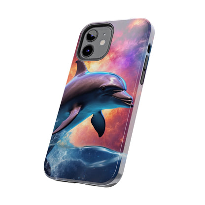 Cosmic Dolphin Galaxy Art - iPhone Case