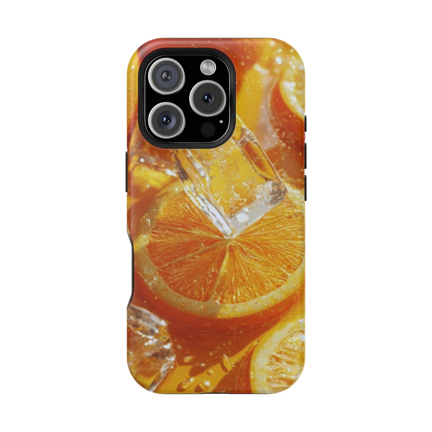 Citrus Orange Splash MagSafe iPhone Case – Dual-Layer Tough Protection, Vibrant Summer Design