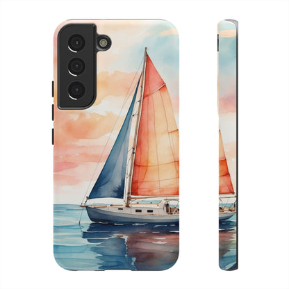 Sunset Sail Samsung Galaxy Case – Watercolor Sailboat and Sky Design