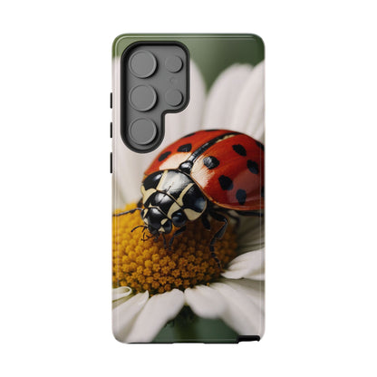 Samsung Galaxy Case: Ladybug on White Daisy