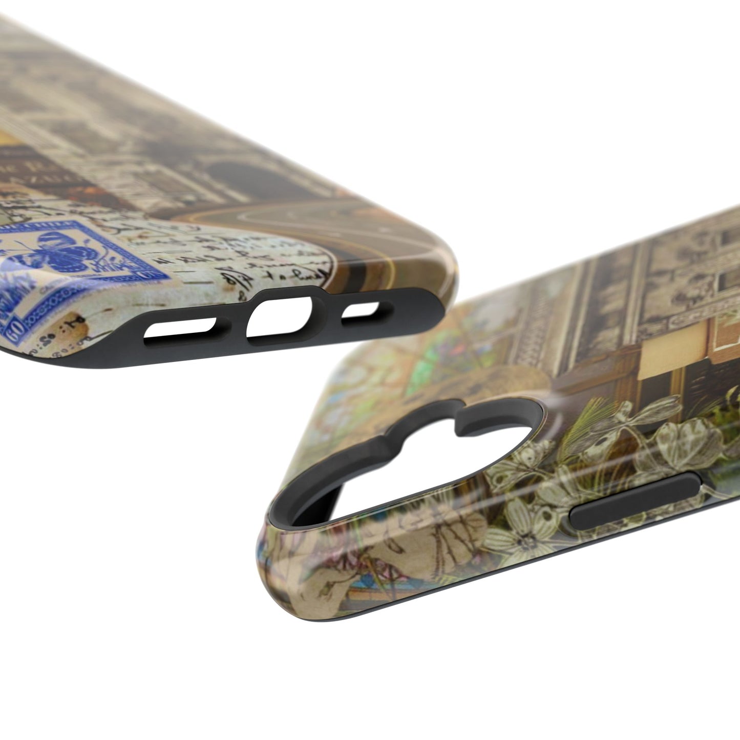 Whimsical Road Trip Collage MagSafe iPhone Case – Dual-Layer Protection with Vintage Art and Adventure Design