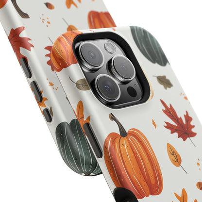 Autumn Pumpkin MagSafe iPhone Case – Fall Leaves and Harvest Design