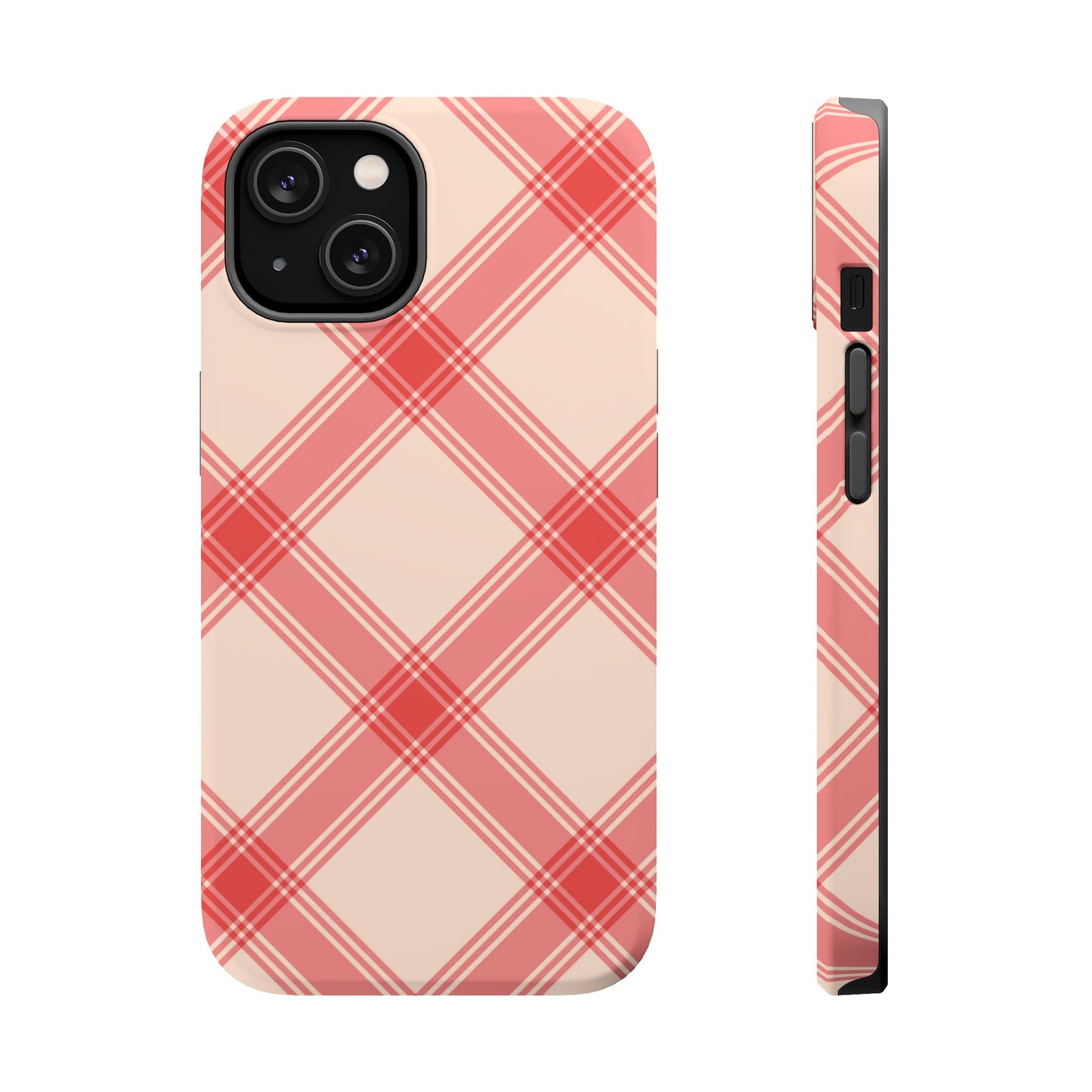 Soft Peachy Red Plaid MagSafe Case