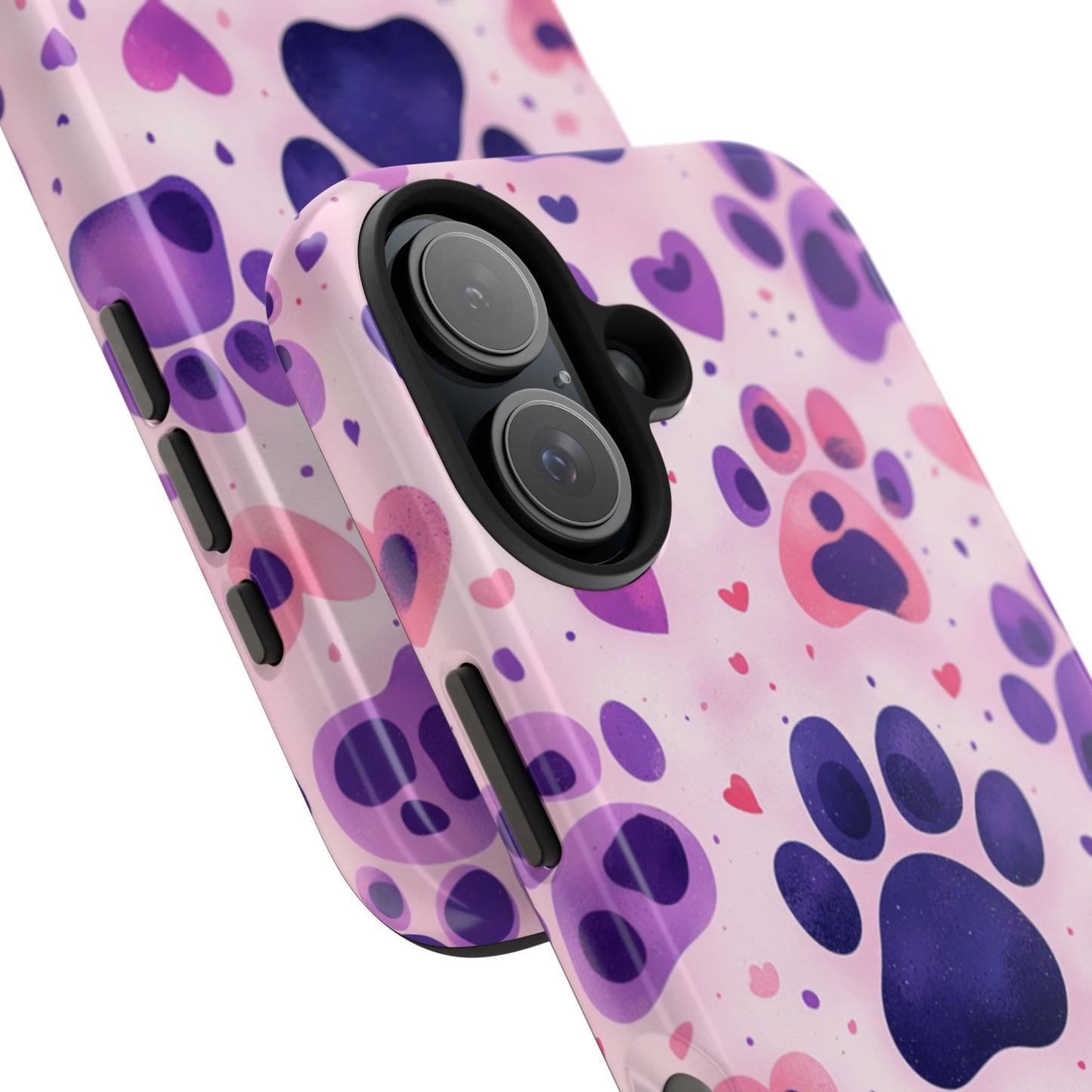 Purple Paw Print iPhone Case - Playful Pet Lover’s Protective Cover