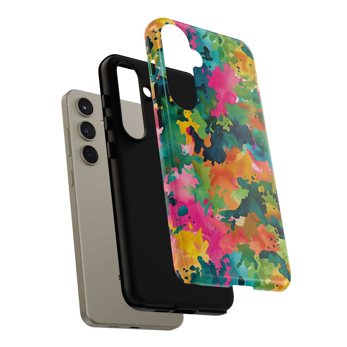 Vibrant Watercolor Splash Samsung Galaxy Case – Multicolor Abstract Artistic Design