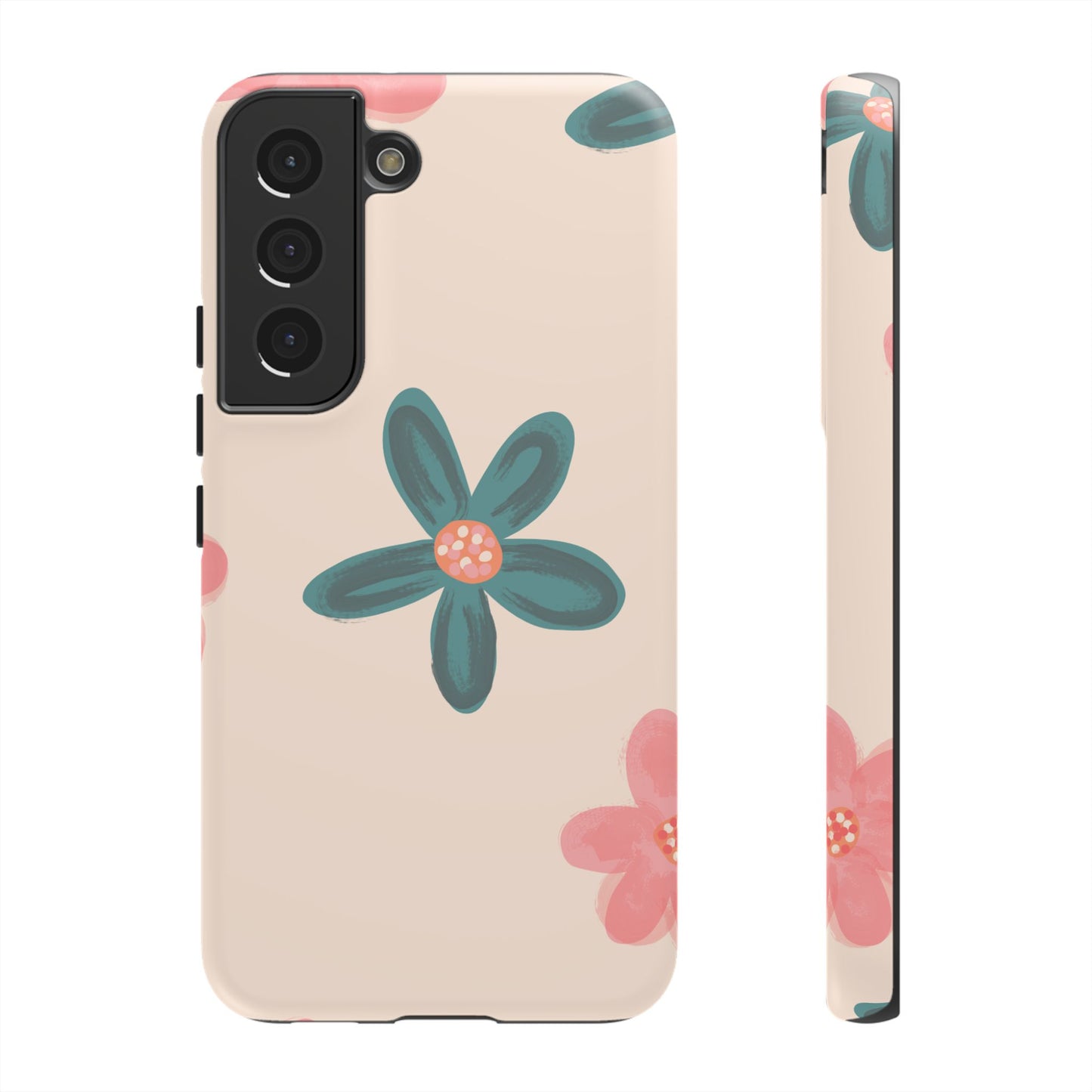 Vintage Floral Tough Samsung Galaxy Case – Soft Matte Finish with Dual-Layer Protection