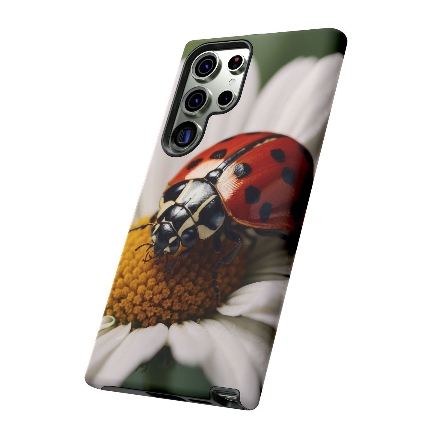 Samsung Galaxy Case: Ladybug on White Daisy