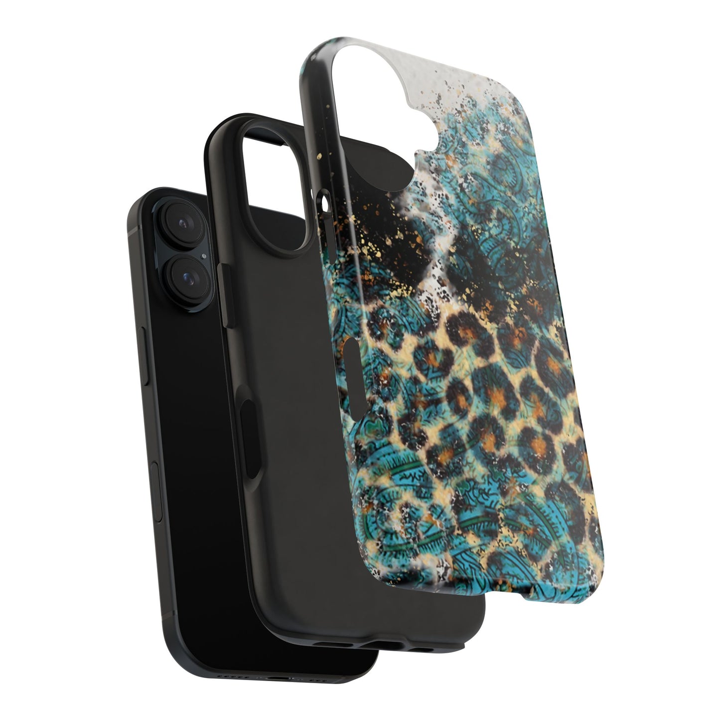 Turquoise Paisley Cowhide Leopard - iPhone Series Case