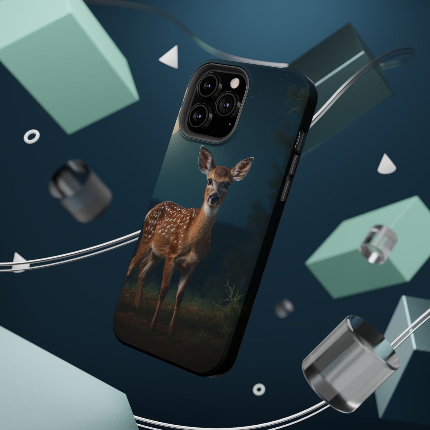 MagSafe-Compatible iPhone Case – Mystic Fawn Under the Moonlit Sky