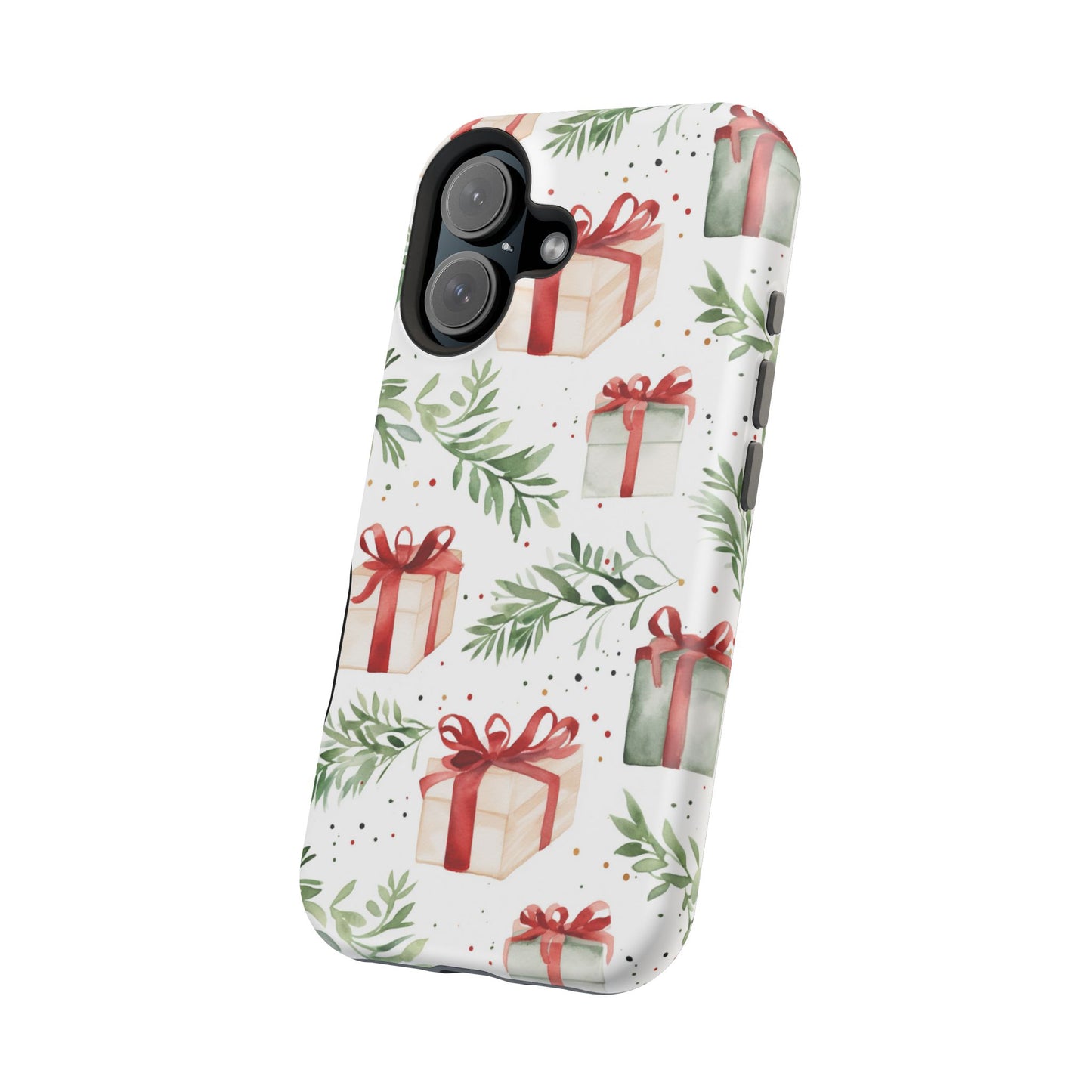 Watercolor Holiday Gifts & Greenery - MagSafe iPhone Series Case