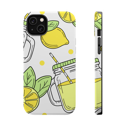 Lemonade Love Tough MagSafe iPhone Case – Fun Lemon Mason Jar Design, Dual-Layer Protection