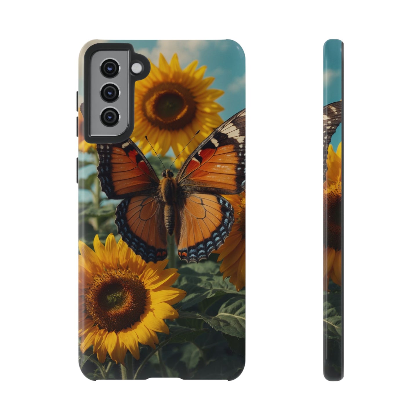 Vibrant Butterfly & Sunflower – Samsung Galaxy Case