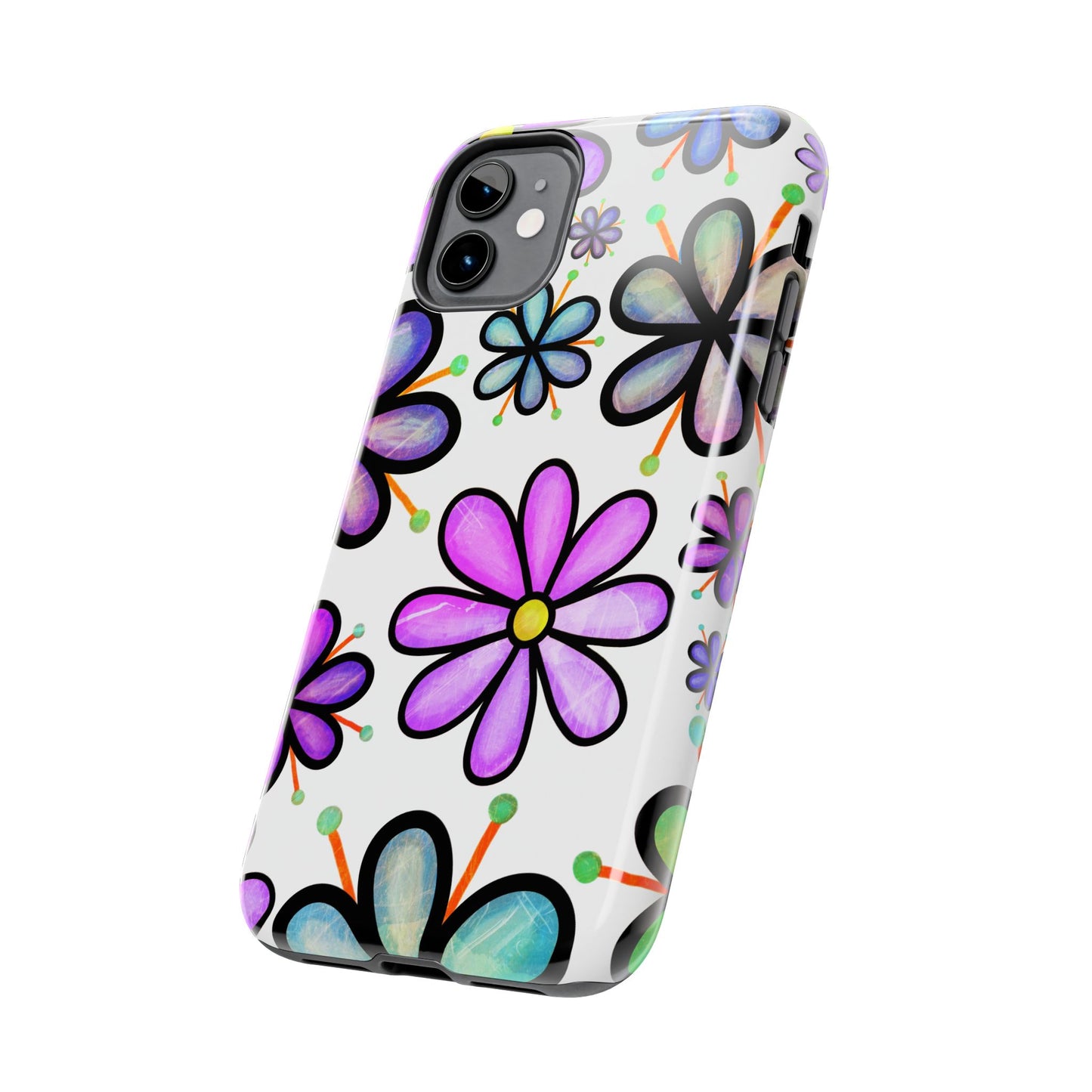 Whimsical Lavender Floral iPhone Case – Ultra-Slim, High-Gloss Finish