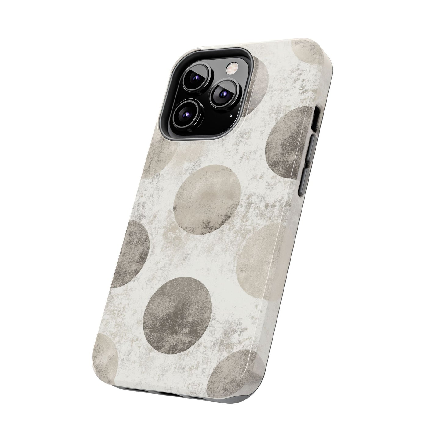 Vintage Polka Dot iPhone Case - Minimalist Neutral Protective Cover