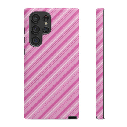 Samsung Galaxy Case - Pretty in Pink Stripes Design