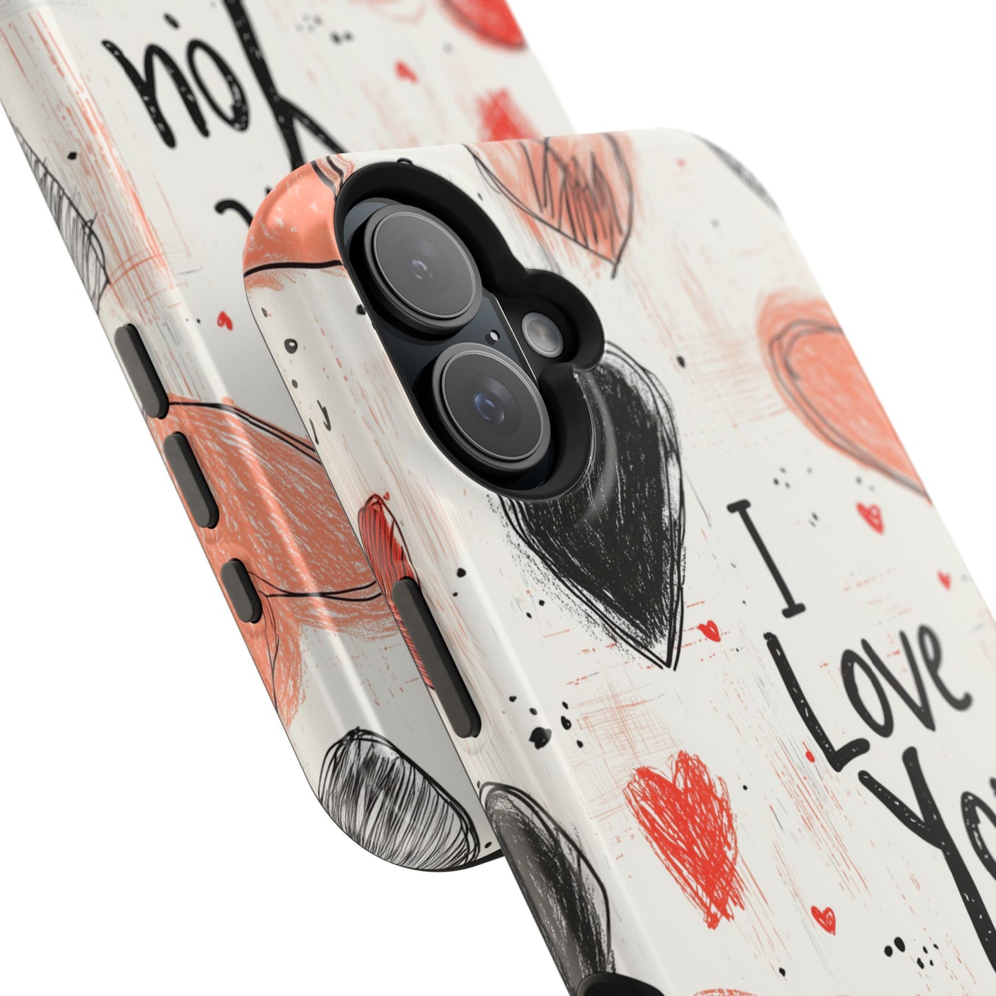 Romantic "I Love You" Heart Sketch - MagSafe Compatible Case