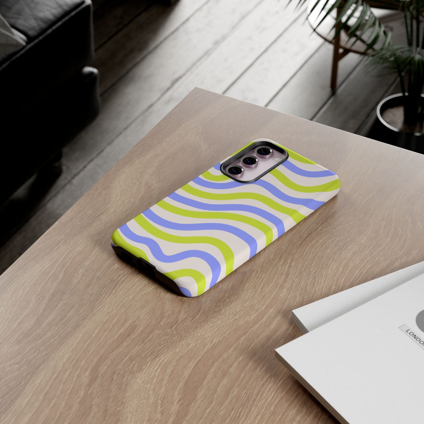 Neon Wave Samsung Galaxy Case – Bold Dual-Layer Protection with 70s-Inspired Vibe