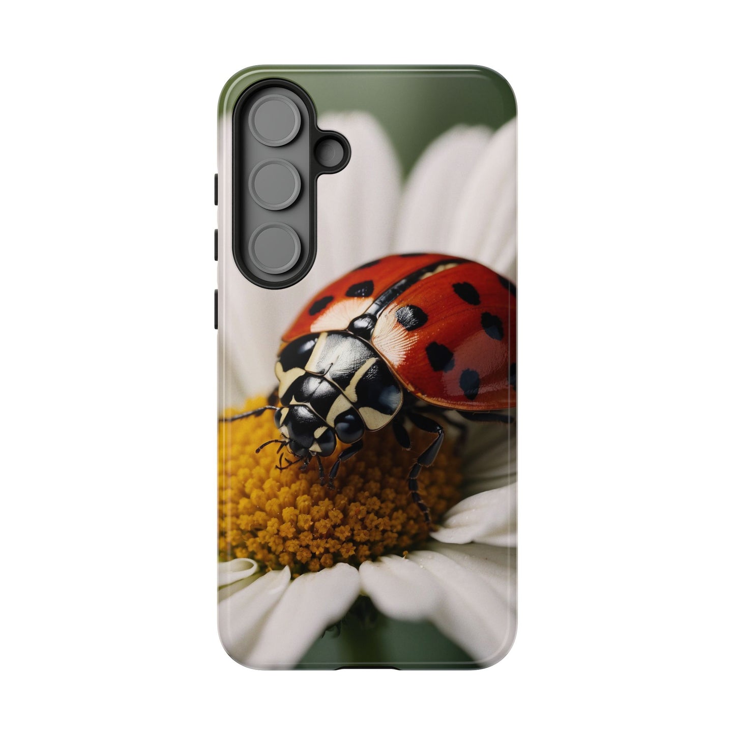 Samsung Galaxy Case: Ladybug on White Daisy