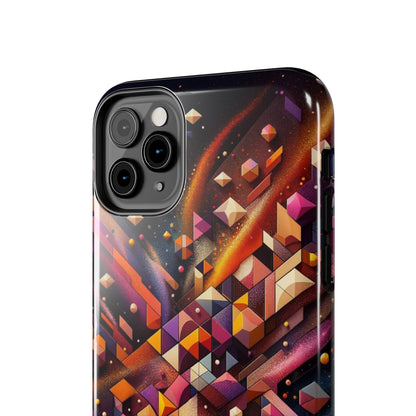 Geometric Galaxy iPhone Case - Abstract Cosmic Protective Cover - Retro Gamer