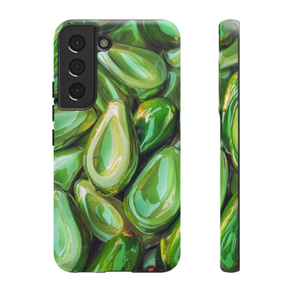 Glossy Avocado Samsung Galaxy  Case – Sleek Green 3D Fruit Design, Durable and Stylish