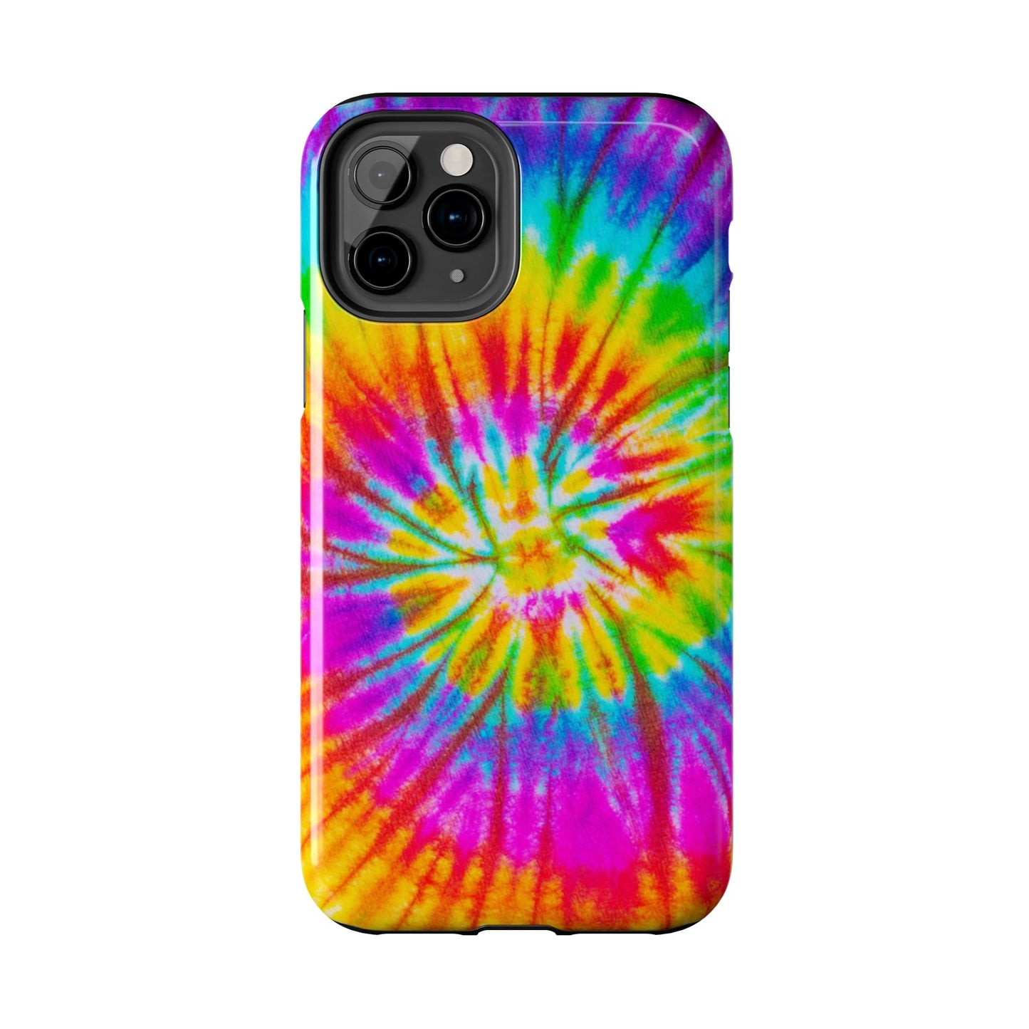 Rainbow Spiral Tie-Dye iPhone Case – Bright & Retro Design