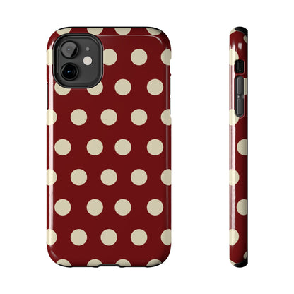 Classic Red & Cream Polka Dots - iPhone Case