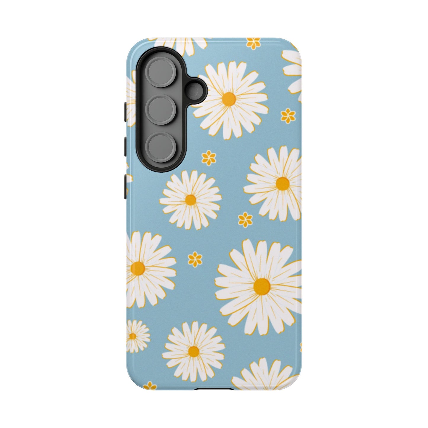 Bright Daisy Samsung Galaxy Case – Light Blue Background, Shockproof and Slim Design
