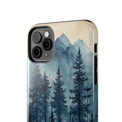 Misty Forest iPhone Case - Nature-Inspired Mountain Scene Protective Cover