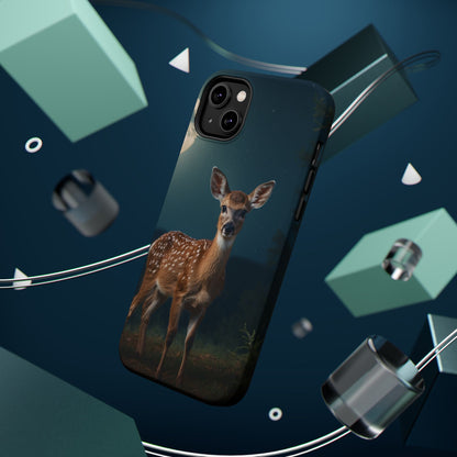 MagSafe-Compatible iPhone Case – Mystic Fawn Under the Moonlit Sky