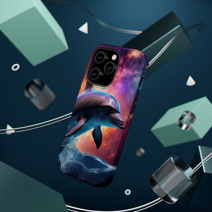 Cosmic Dolphin Galaxy Art - MagSafe-Compatible Case