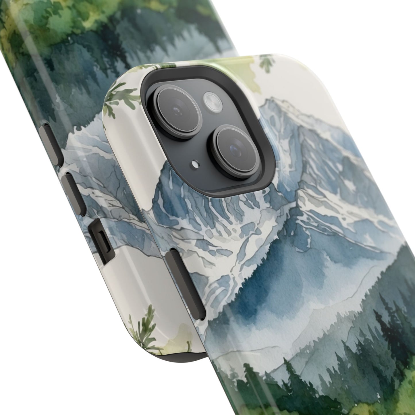 Watercolor Alpine Mountainscape - MagSafe iPhone Case