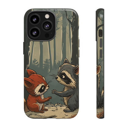 Whimsical Woodland Raccoons Phone Case