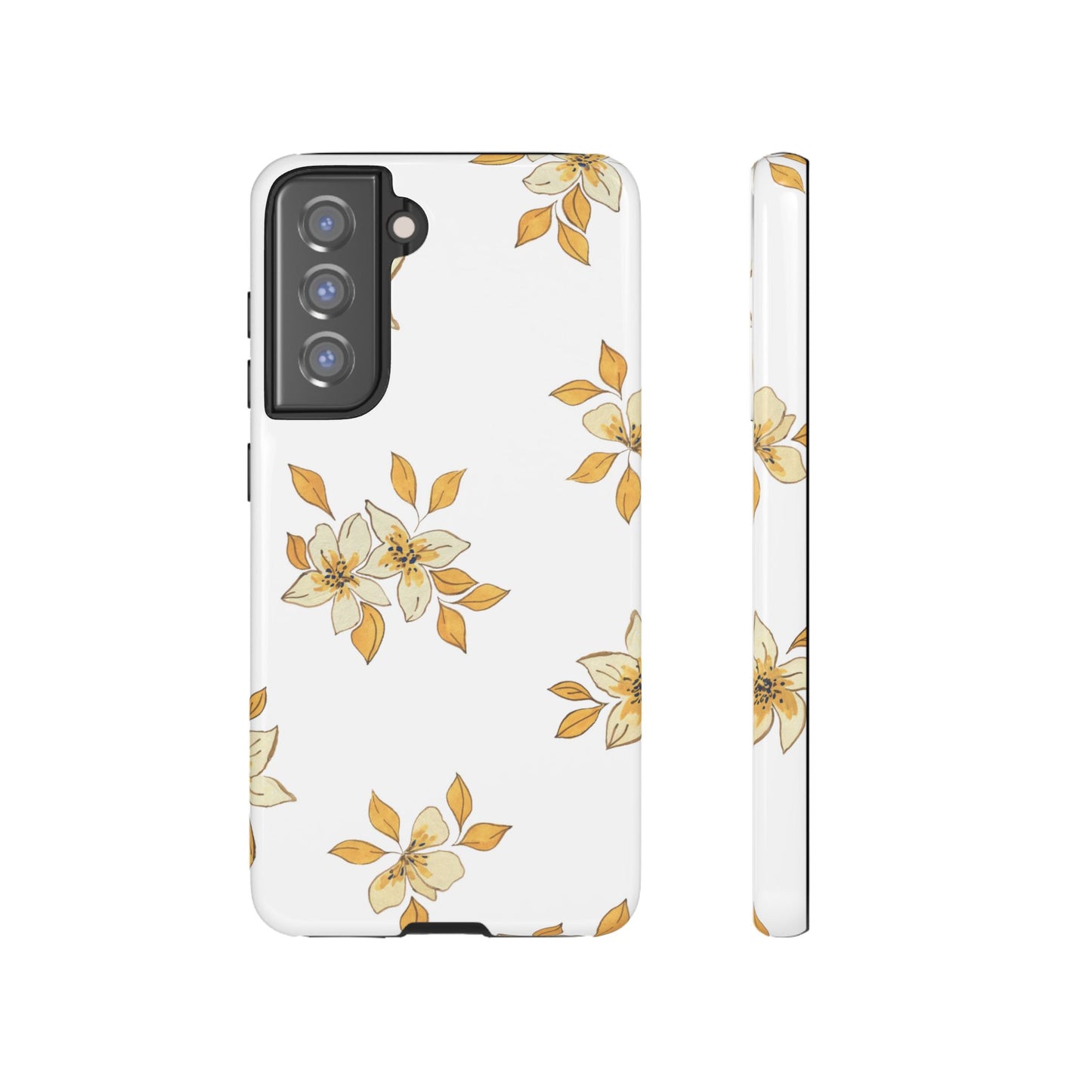 Delicate Yellow Blossom Samsung Galaxy Case – Minimalist Floral Design with Matte Finish