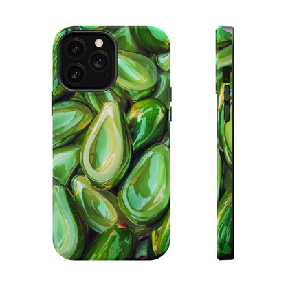 Glossy Avocado MagSafe iPhone Case – Sleek Green 3D Fruit Design, Durable and Stylish