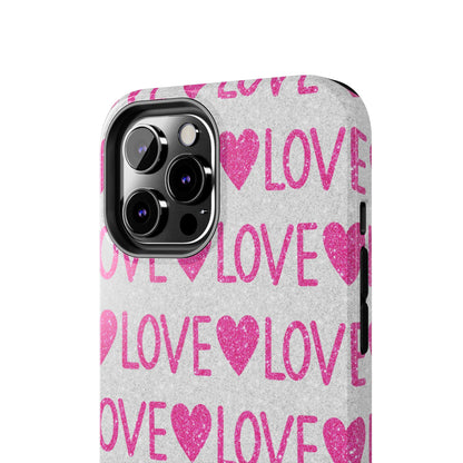 Pink Glitter Love Pattern – iPhone Series Case