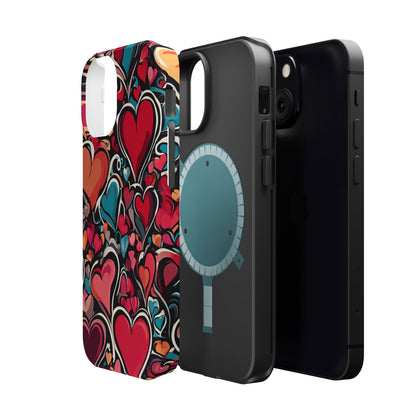 Vibrant Multicolor Heart Art – MagSafe-Compatible iPhone Case