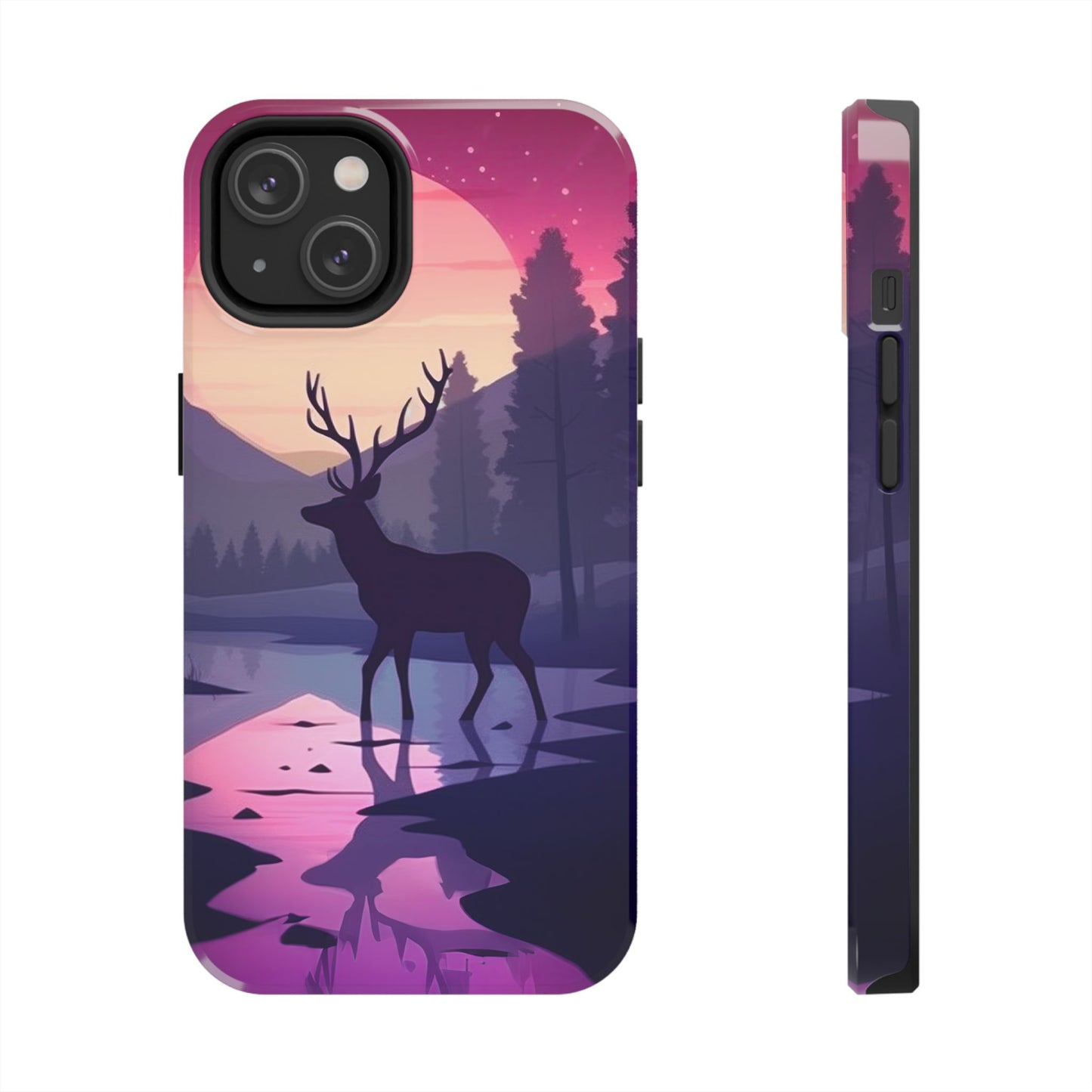 Twilight Elegance: Stag Reflection – iPhone Case