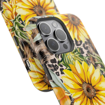 Leopard Sunflower Chic - MagSafe  iPhone Series Case