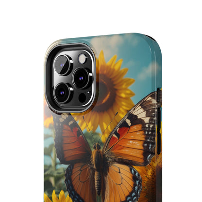 Vibrant Butterfly & Sunflower – iPhone Case