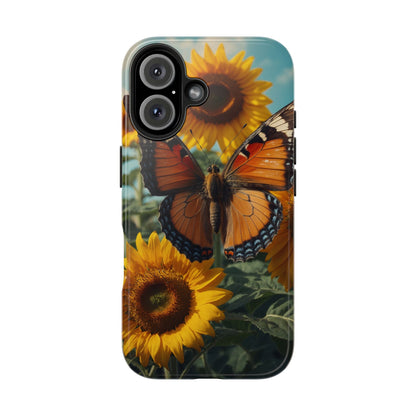 Vibrant Butterfly & Sunflower – iPhone Case