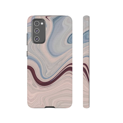 Marble Swirl Elegance – Samsung Galaxy Case in Blue & Blush Abstract Design