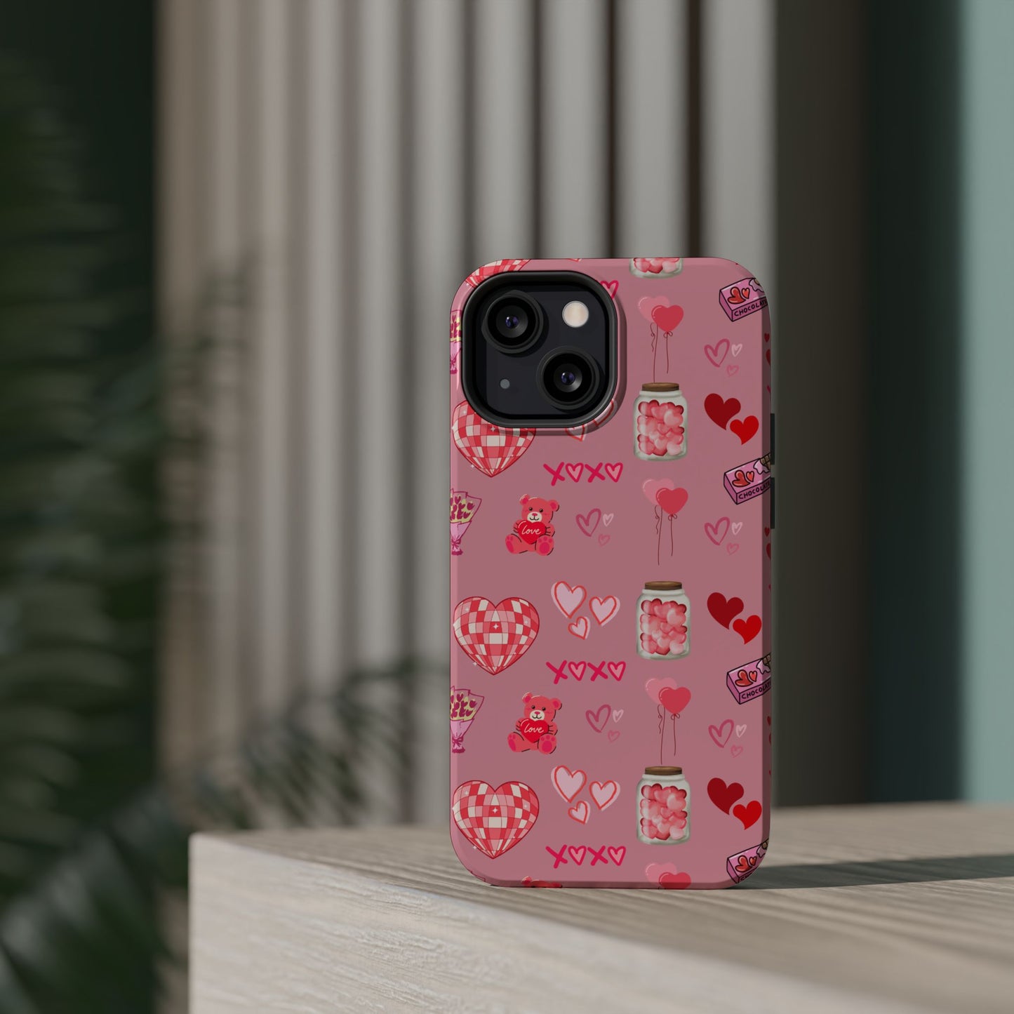 Pink Valentine Love Collage – MagSafe-Compatible iPhone Case