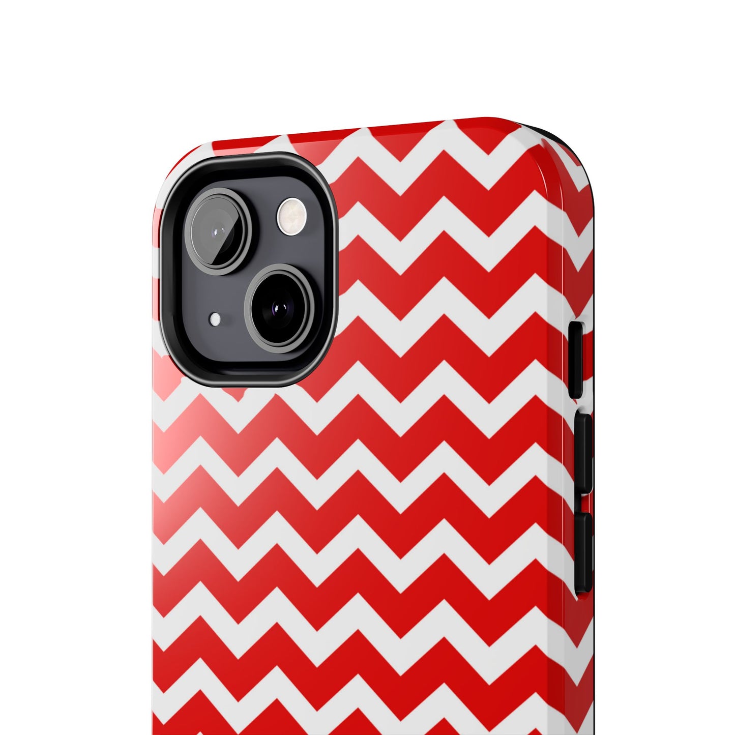 Bold Red & White Chevron – Modern Geometric iPhone Case