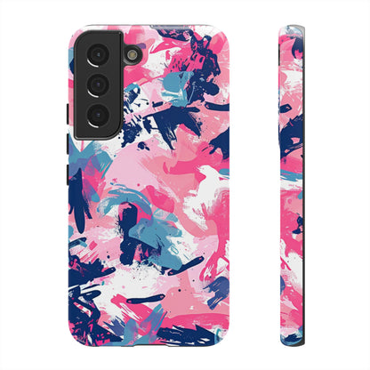 Vibrant Pink & Navy Abstract Splash – Samsung Galaxy Case