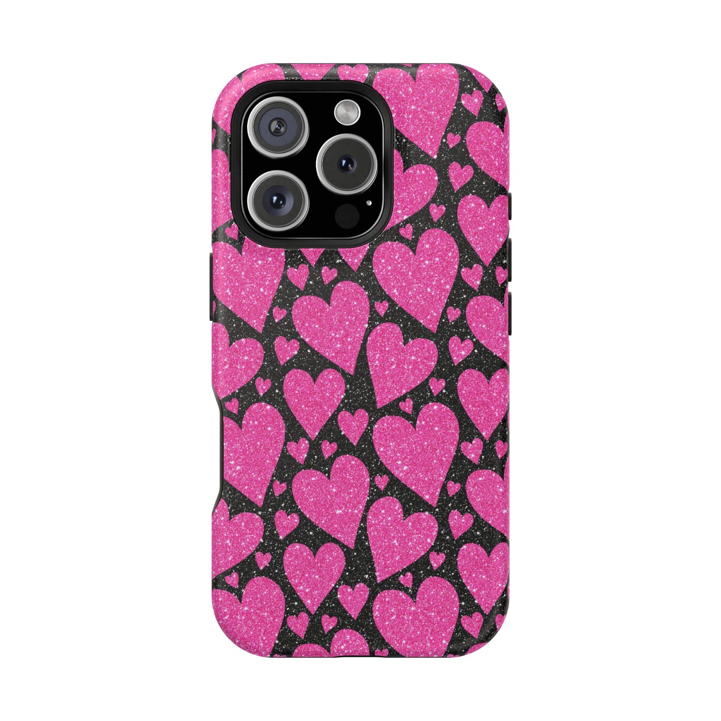 Glitter Hearts MagSafe iPhone Case